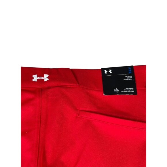 NEW Under Armour Softball Pants Cropped Red Women's Sz XL Stretch High Waist - Picture 9 of 10